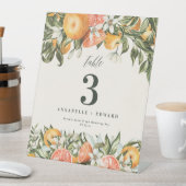 柑橘類のオレンジモダンの植物性の素朴なテーブル番号 台座サイン (インサイチュ)