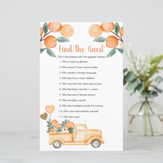 柑橘類のオレンジヴィンテージトラックを見つけるゲストゲーム (スタンド正面)