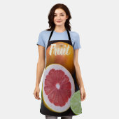 柑橘類のオレンジ、ライム、マンダリンのバリエーション エプロン (着用した状態)