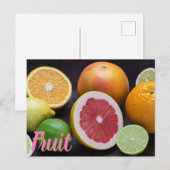 柑橘類のオレンジ、ライム、マンダリンのバリエーション シーズンポストカード (正面/裏面)