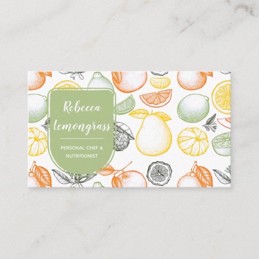 柑橘類のシェフの名刺 名刺 (正面)