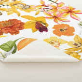 柑橘類のシームレスなパターンとフルーツの枝、花 シェルパブランケット (3/4)