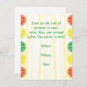 柑橘類のタケのパーティの招待状 招待状 (正面/裏面)