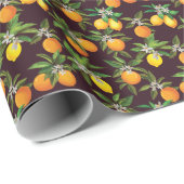 柑橘類のパターン、ヴィンテージレモンのオレンジ。 ラッピングペーパー (ロールコーナー)