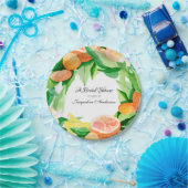 柑橘類のブライダルシャワーのお茶会オレンジレモン葉 ペーパープレート (パーティー)