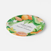柑橘類のブライダルシャワーのお茶会オレンジレモン葉 ペーパープレート (アングル)