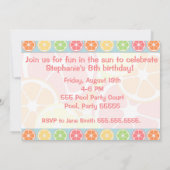 柑橘類のプールを囲んでのパーティ 招待状 (裏面)