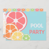 柑橘類のプールを囲んでのパーティ 招待状 (正面/裏面)