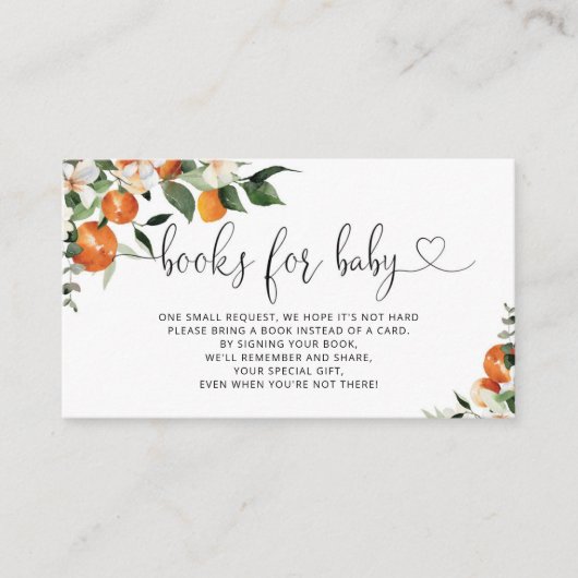 柑橘類のベビーチケットエンクロージャカード エンクロージャーカード (正面)