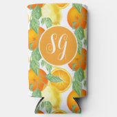 柑橘類のモノグラム スリム缶クーラー (正面)