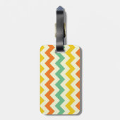 柑橘類のライムグリーンのオレンジ黄色のシェブロンのジグザグ形 ラゲッジタグ (裏面縦)