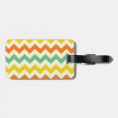 柑橘類のライムグリーンのオレンジ黄色のシェブロンのジグザグ形 ラゲッジタグ (裏面横)