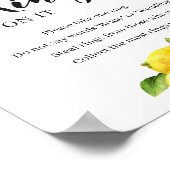 柑橘類のレモンがリングを付けたそのブライダルゲームサイン ポスター (角)