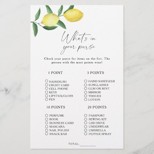 柑橘類のレモン – あなたの財布のゲームの何 (正面)