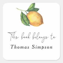 柑橘類のレモン – この本は次のものだ スクエアシール