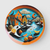 柑橘類の夢風景 ラウンド壁時計 (正面)