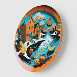 柑橘類の夢風景 ラージ壁時計