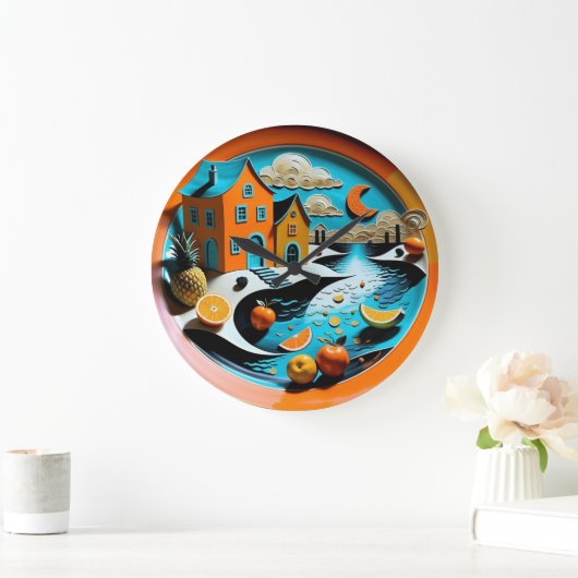 柑橘類の夢風景 ラージ壁時計 (ホーム)