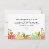 柑橘類の小さなかわいこちゃんベビーシャワー サンキューカード (裏面)