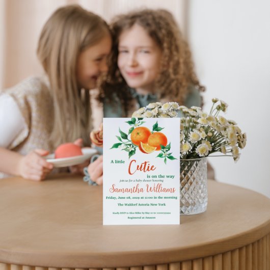 柑橘類の少しかわいこちゃんは途中ベビーシャワー 招待状