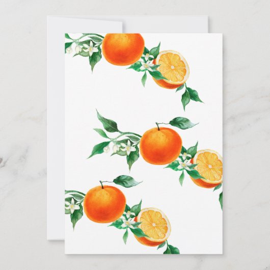 柑橘類の少しかわいこちゃんは途中ベビーシャワー 招待状 (裏面)