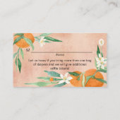 柑橘類の少しかわいこちゃん水の色おむつラッフルエンク エンクロージャーカード (裏面)