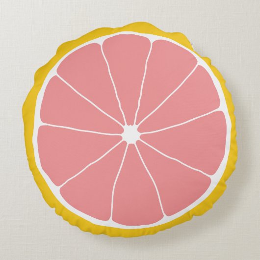 柑橘類の枕、柑橘類の家の装飾のグレープフルーツの枕 ラウンドクッション (裏面)
