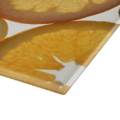 柑橘類の果実はオレンジ色の緑の黄色の白をスライス カッティングボード (角)