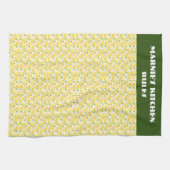 柑橘類の果実、レモン、緑の背景を編集可能 キッチンタオル (横)