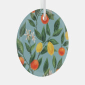 柑橘類の枝:水彩装飾パターン ガラスオーナメント (正面右)