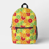 柑橘類の模様 プリントバックパック (正面)