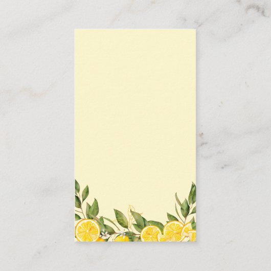 柑橘類の水の色ブックリクエスト赤ちゃんシャワー エンクロージャーカード (裏面)