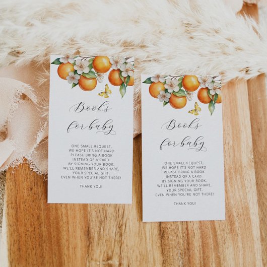 柑橘類の水の色ブックリクエスト赤ちゃんシャワー エンクロージャーカード
