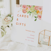 柑橘類の水彩結婚式のカードとギフト 台座サイン