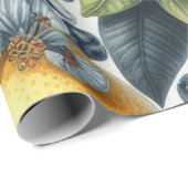 柑橘類の水色オレンジフルーツ植物夏 ラッピングペーパー (ロールコーナー)