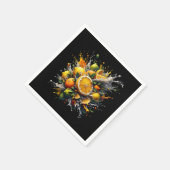 柑橘類の爆発 スタンダードカクテルナプキン (角)