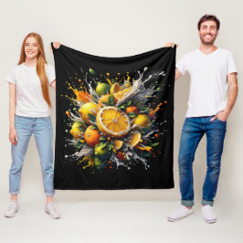 柑橘類の爆発 フリースブランケット