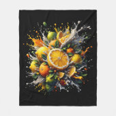 柑橘類の爆発 フリースブランケット (正面)