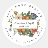 柑橘類の秋 |ボホボタニカル差出人住所 ラウンドシール (正面)