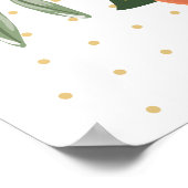 柑橘類の緑の赤ちゃんシャワー歓迎サイン ポスター (角)