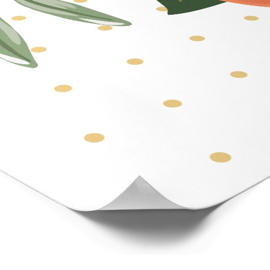 柑橘類の緑の赤ちゃんシャワー歓迎サイン ポスター (角)