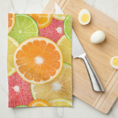 柑橘類の背景 キッチンタオル (四つ折り)