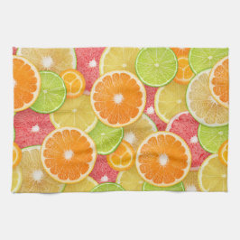 柑橘類の背景 キッチンタオル