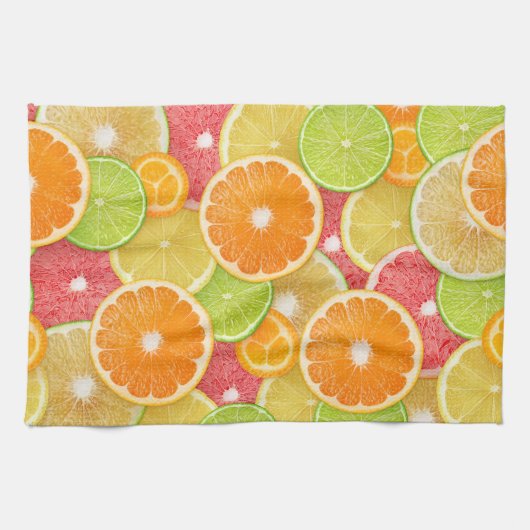 柑橘類の背景 キッチンタオル (横)