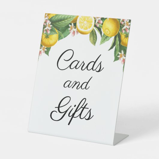 柑橘類の赤ちゃんシャワーカードギフト 台座サイン (正面)