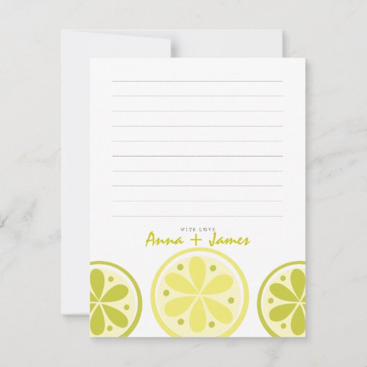 柑橘類はノート感謝していしています サンキューカード (裏面)