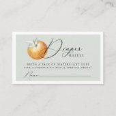 柑橘類オレンエレガントジおむつラッフルエンクロージャカード プレイスカード (正面)