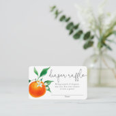 柑橘類オレンジかわいこちゃんベビーシャワーおむつラッフルカード エンクロージャーカード (スタンド正面)