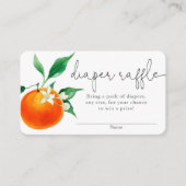 柑橘類オレンジかわいこちゃんベビーシャワーおむつラッフルカード エンクロージャーカード (正面)