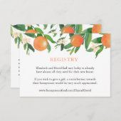 柑橘類オレンジのシャワーレジストリまたは詳細 エンクロージャーカード (正面/裏面)